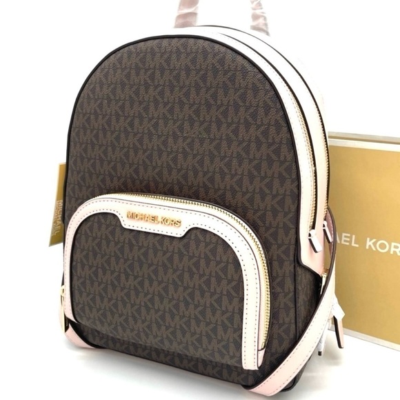 Michael Kors Medium Jaycee Zip Packet Backpack Powder Blush - Picture 1 of 10